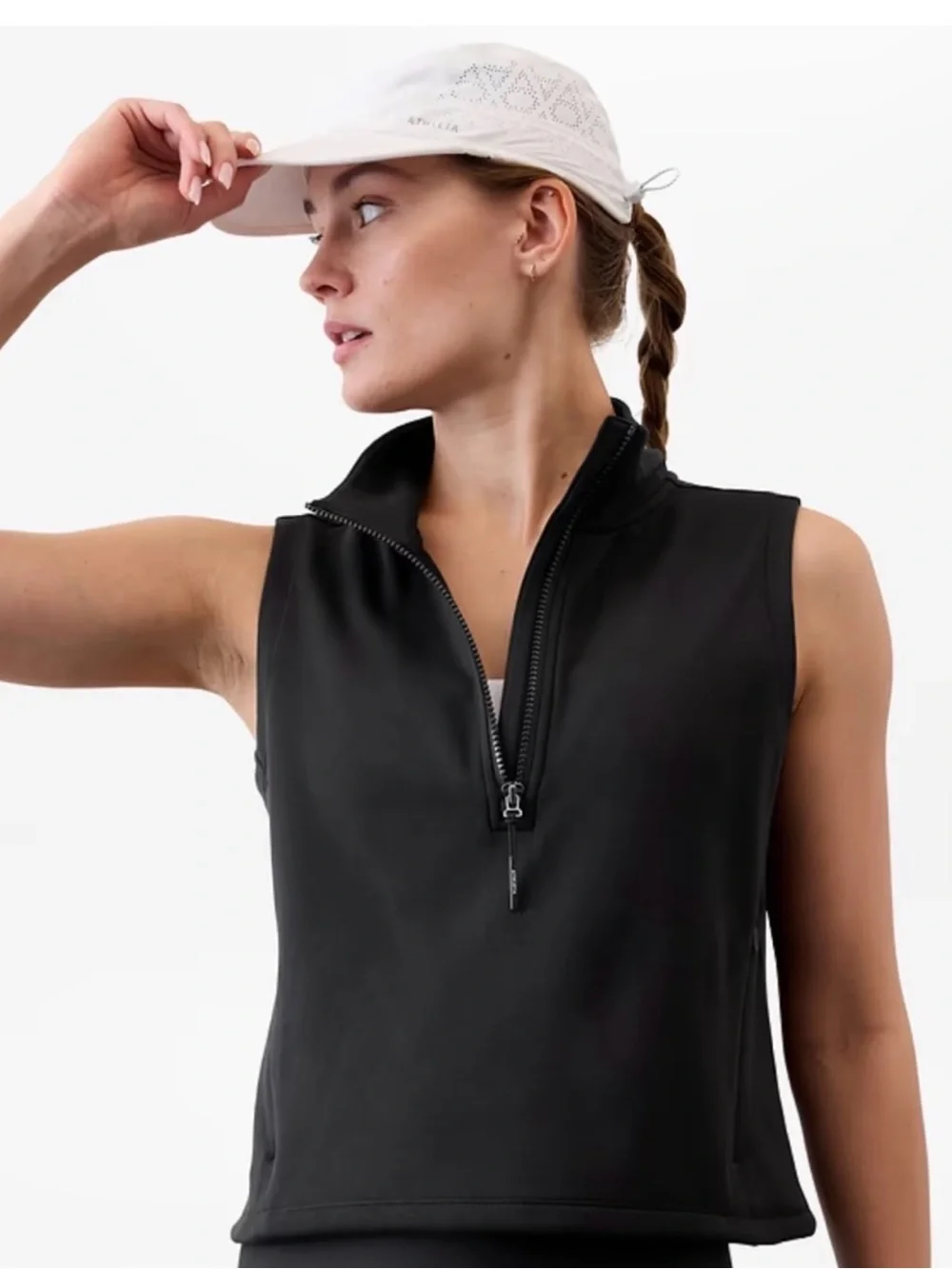 Athleta Unstoppable 1/2 Zip Crop Vest Size XS